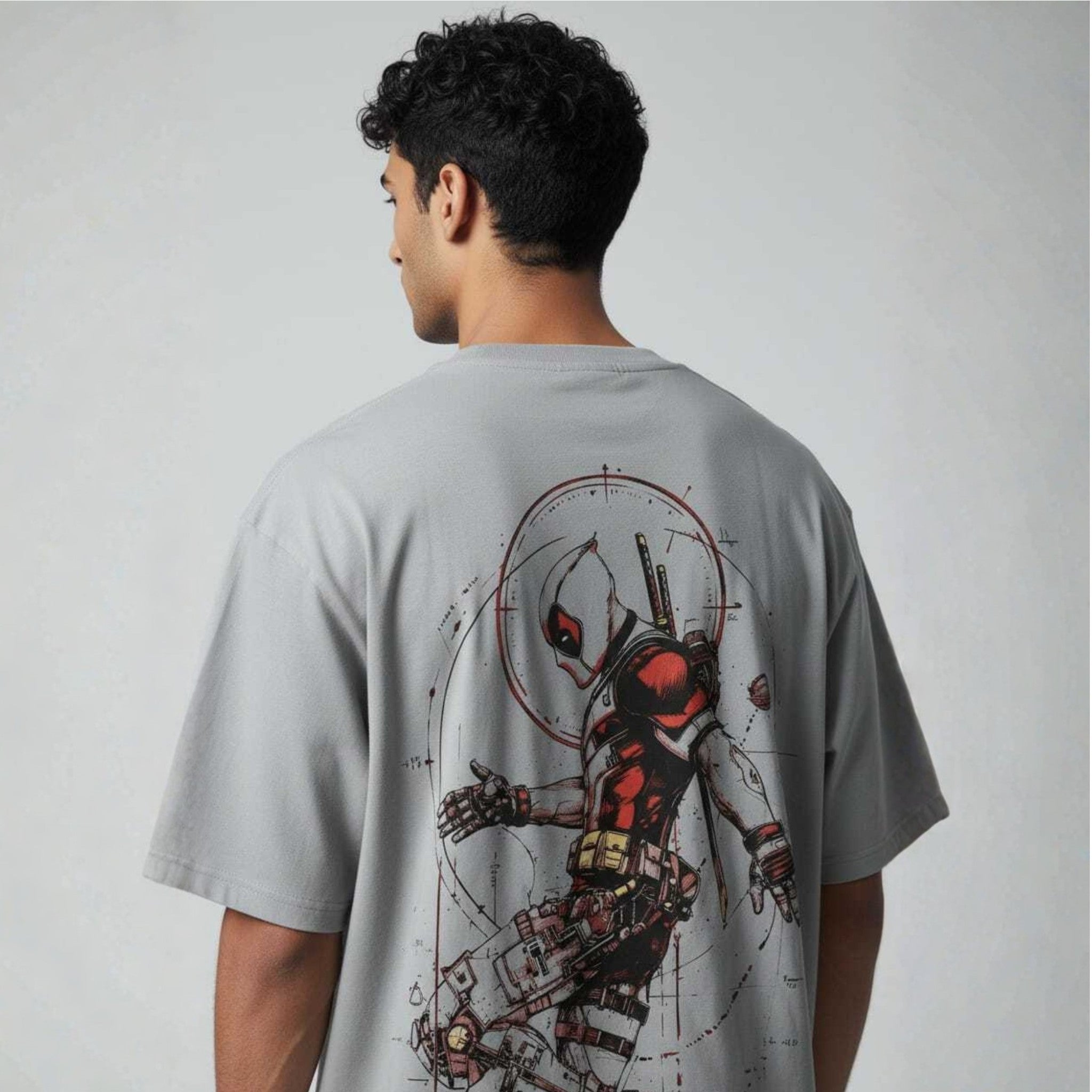 Deadpool Graphic Printed Grey Tees