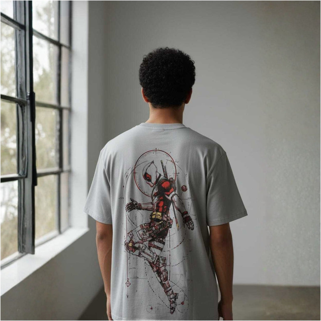 Deadpool Graphic Printed Grey Tees