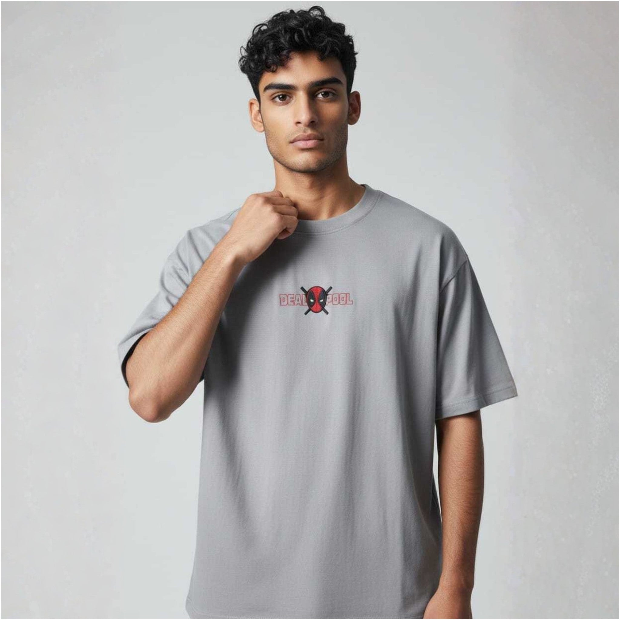 Deadpool Graphic Printed Grey Tees