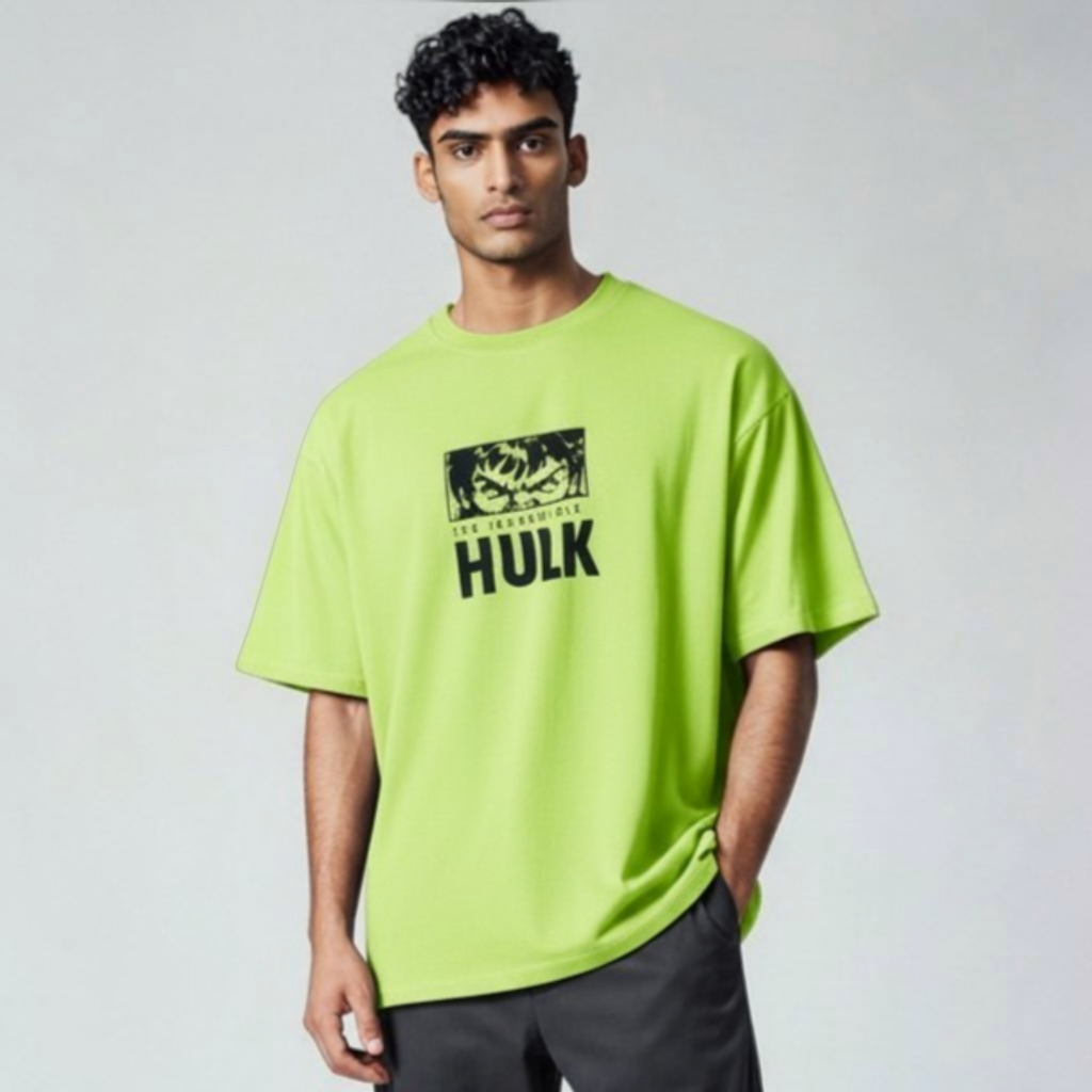 The Hulk Graphic Printed Aqua Green T-Shirt