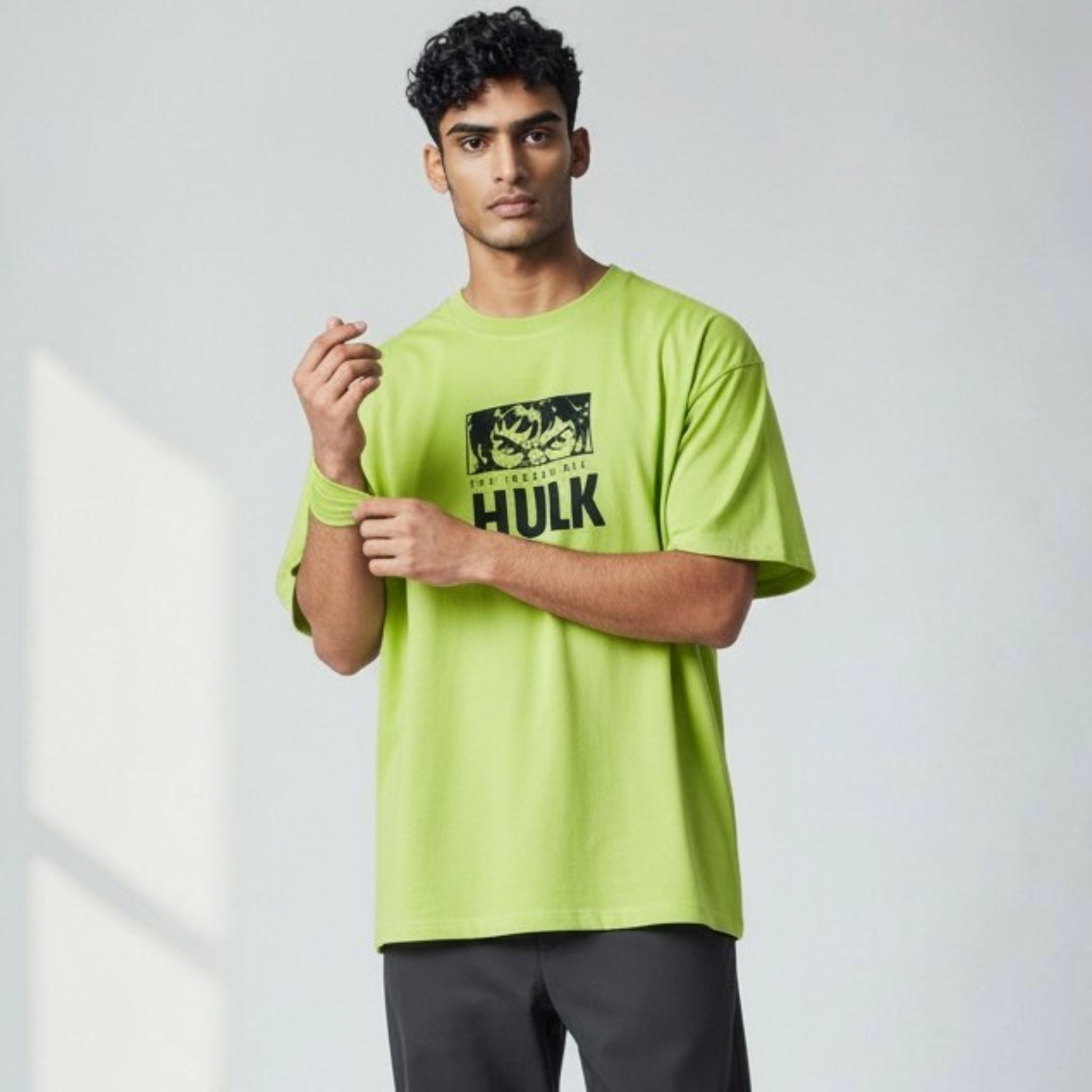 The Hulk Graphic Printed Aqua Green T-Shirt