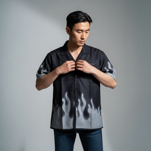 Casual Black Linen Shirt